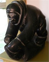 JUSI QUMALUK, Iisted Inuit artist (from Puvirnituq), carving of person working