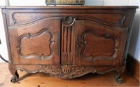 French 18th Century walnut buffet enclosed by a pair of paneled doors