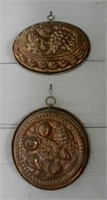 Pair of copper molds, fruit pattern