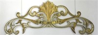 Early 19th Century Quebec large pine wall carving "Sainte-Anne P.P.N.", gilded with original colour