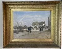 ÉMILE LOUIS VERNIER,  Returning home, oil on panel, signed, height 18" X width 25"