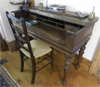 Antique writing desk and chair