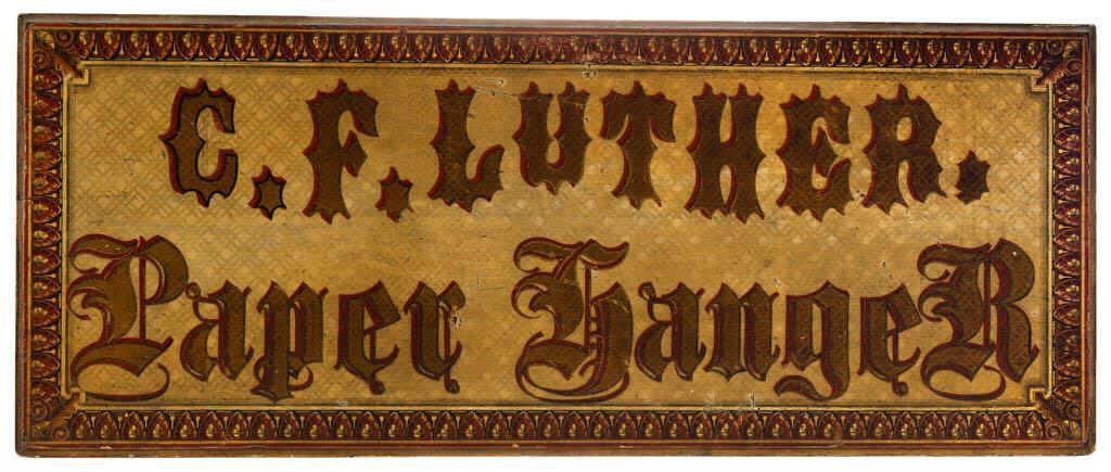 19th-century paint-decorated trade sign