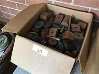 Box of Vintage Wooden Tinker Toys