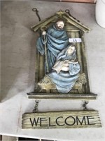Mary, Joseph and Baby Jesus Composite Welcome Sign