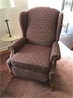 Queen Anne Style Upholstered Reclining Chair