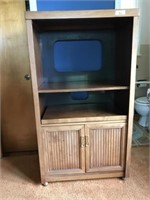 Wooden Entertainment Center with Lower Drawers