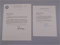 Two Caspar Weinberger Signed Letters