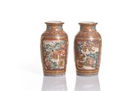 PAIR OF FINE JAPANESE SATSUMA POTTERY VASES