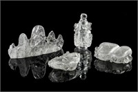 FOUR CHINESE ROCK CRYSTAL SCHOLAR'S ITEMS