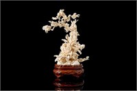 CHINESE NATURAL CARVED FLOWER GROUP