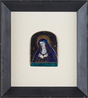 AN EARLY FRENCH LIMOGES ENAMEL PLAQUE