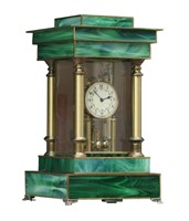 Neoclassical Art Glass Mantel Clock