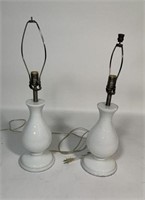 Pair of Milk Glass Table Lamps