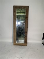 Primitive Rustic Oak Antique Mirror