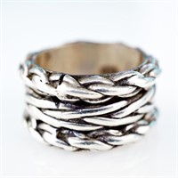 Sterling Silver Rope Ring sz 6.5