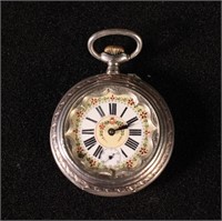 Continental Ladies .800 Silver Pocket Watch