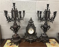 Three Piece Clock Garniture Set