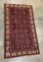 Geometric orange Persian rug 5'7" x 3'4"