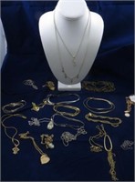 (20) SILVERTONE, GOLD TONE CHAINS and NECKLACES