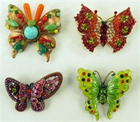 (4) COSTUME BUTTERFLY PINS