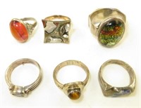 (6) STERLING and SILVER VINTAGE RINGS