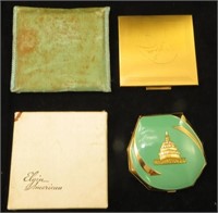 (2) VINTAGE GOLD TONE COMPACTS