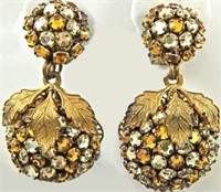 PAIR EARLY MIRIAM HASKELL CLIP-ON EARRINGS