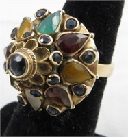 ORNATE GOLD and GEMSTONE RING