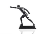 CLASSICAL PATINATED METAL NUDE ATHLETE