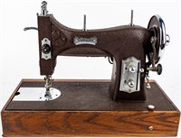 Mid Century White Domestic Rotary Sewing Machine