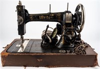 Late 19th Century White Sewing Machine