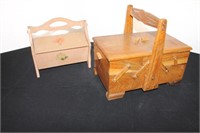 Wood Accordion Sewing Basket