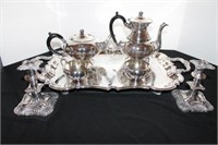 Beautiful Silver Plate, Full Tea Service Set
