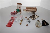Miniature Cart, Dolls & Wade Figurines