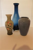 Signed Pottery & Glass Vase Collection