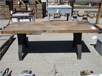 Wood Top Table w/Metal Legs