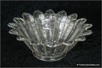 Vintage L.E. Smith Glass Feather Pattern Bowl