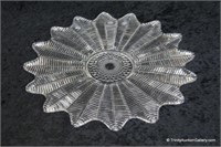 Vintage L.E. Smith Glass Feather Pattern Platter