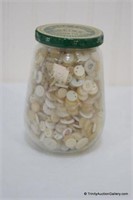 Jar of Antique & Vintage Buttons all White