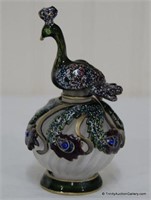 Murano Art Glass Peacock Perfume Bottle