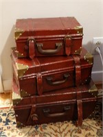 Lot of 3 Stackable Decorative Trunks