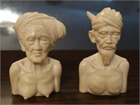 Pair of Carved Ivory Busts