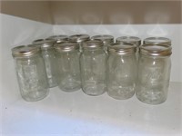 Lot of 11 Large Mason Jars for Canning