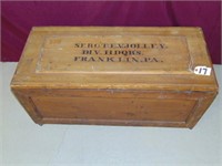 Wooden Footlocker inscribed Sgt. E.V. Jolley