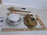 Boy Scout Mess Kit & Wooden Spoons, WWII Zulu
