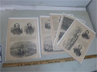 (4) 1863 & (1) 1864 Harpers Weekly Papers in