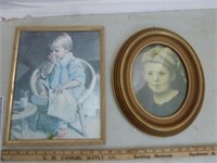 2 Framed Children Pictures