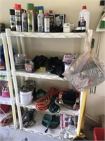 Plastic 4-Shelf Unit with Contents