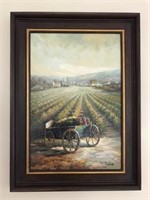 Large Vincent Print Landscape Vineyard Scene